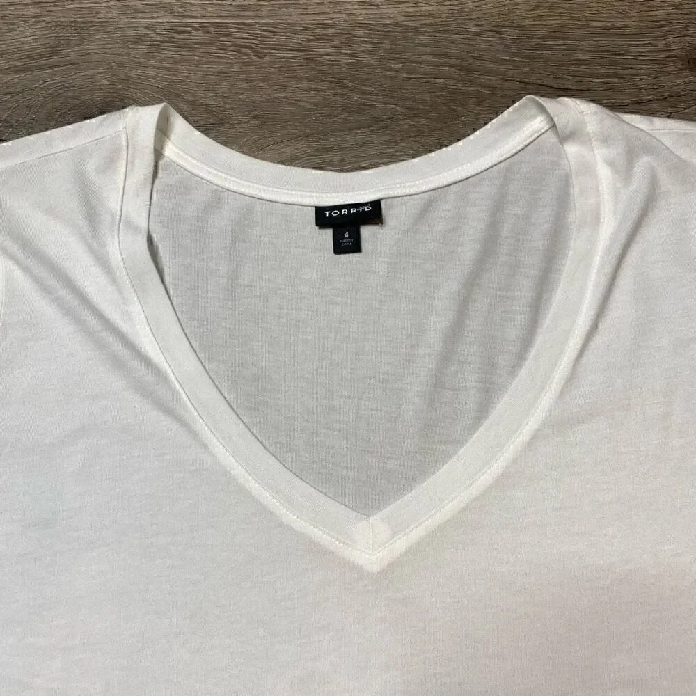 Torrid White Long Sleeve Tshirt Basic Top Tunic Size 4X Stretch Pristine Cond. - Picture 3 of 9